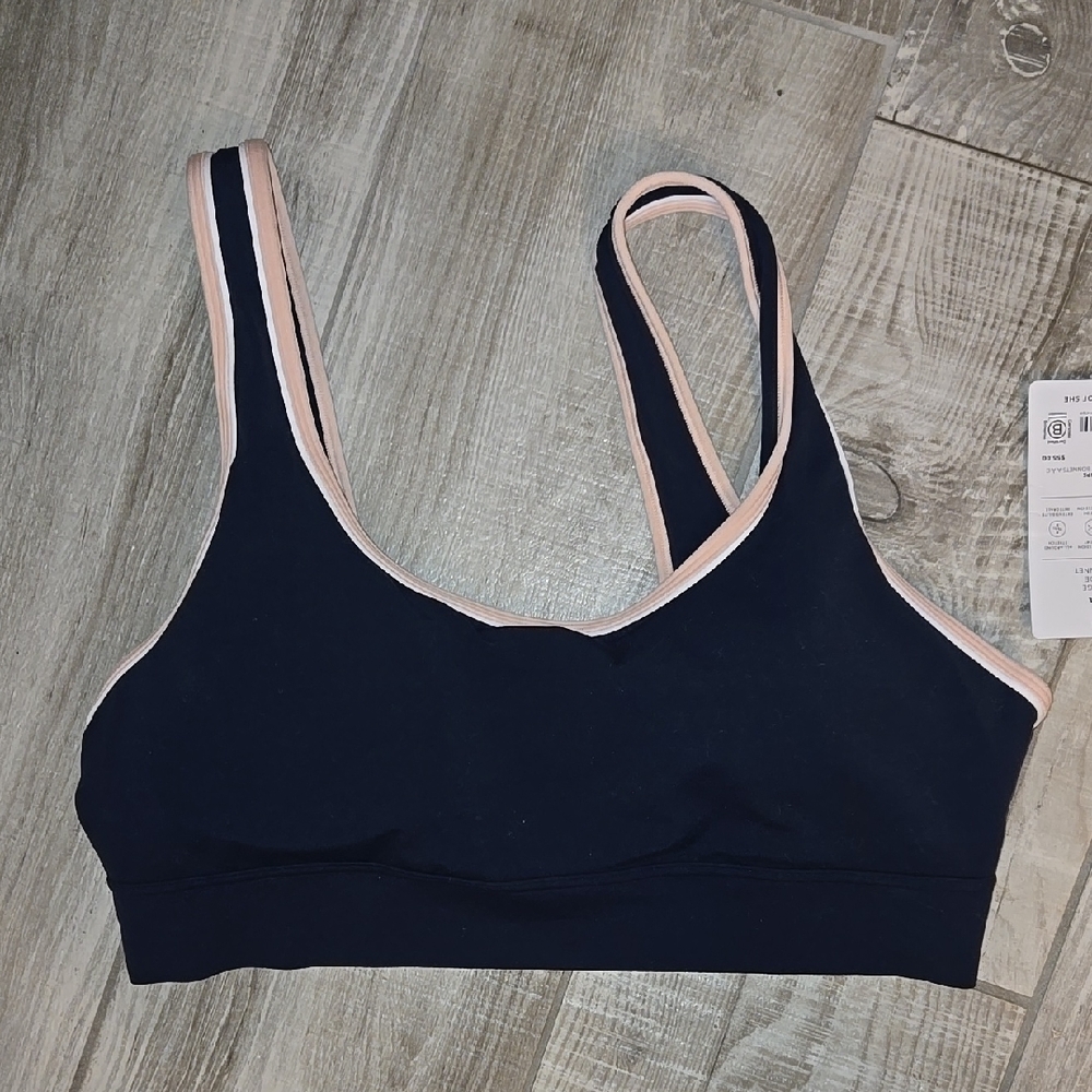 Athleta Navy and Light Pink Sports Bra